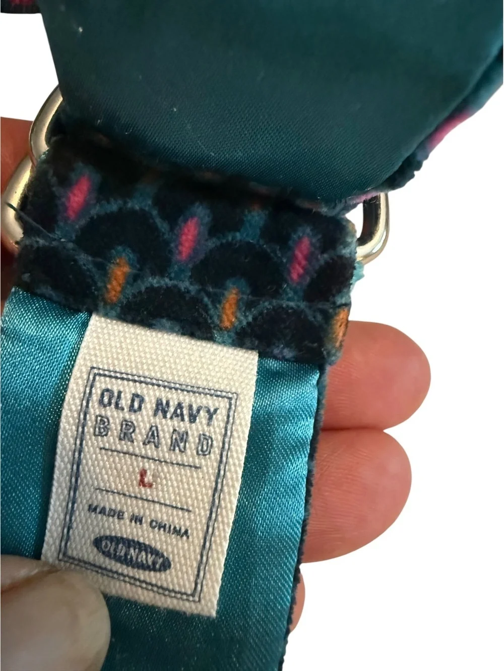 Velvet Patterned Belt with Satin Lining